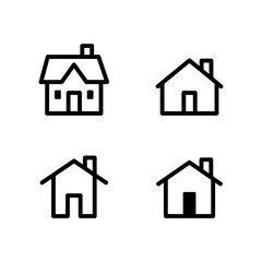 House vector icon set. Home simple linear symbols.