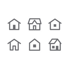 House vector icon set. Home simple linear symbols.
