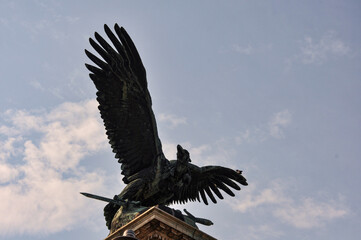 eagle in flight hungarian parliament building