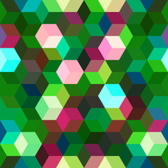 Fototapeta na wymiar Hexagon grid seamless background of multiple polygons