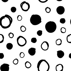 Random dots seamless pattern. Doodle circles texture background.