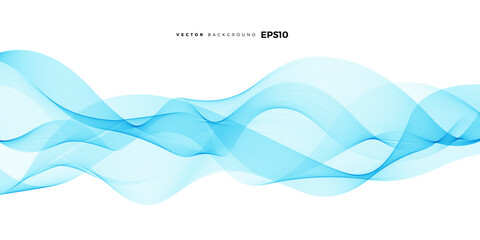 Wave vector element with abstract blue lines for website, banner and brochure, Curve flow motion illustration, Vector lines, Modern background design.
