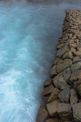 Wastewater outlet from the thermal power plant to a river