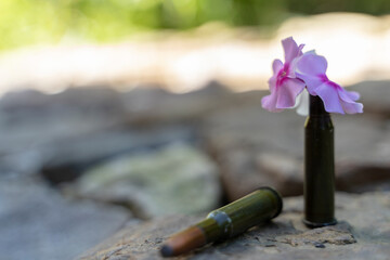 flower in the cartridge case from the machine