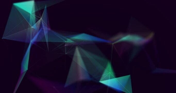 Abstract animation with plexus background shapes