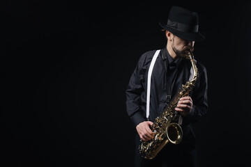 Saxophonist playing jazz music