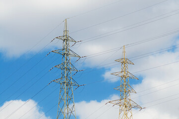 Two high voltage electric transmission towers