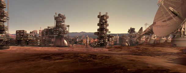 Human settlement on Mars © 3000ad