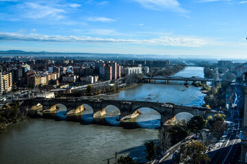 view of the city of the river Zaragoza