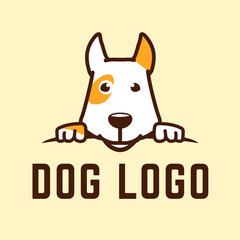 cartoon dog face vector logo illustration - 424563288
