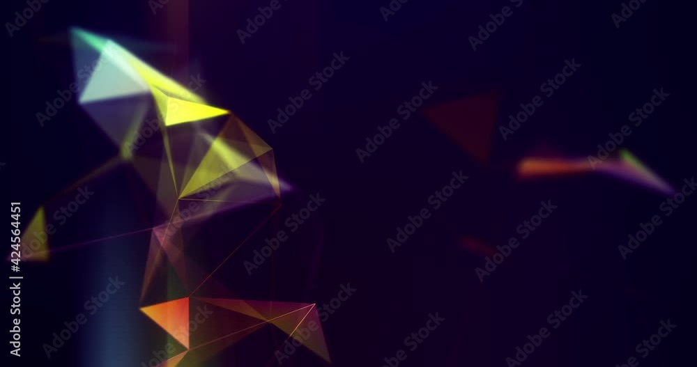 Poster Abstract animation with plexus background shapes