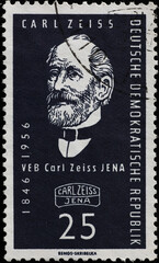 Carl Zeiss on old german postage stamp