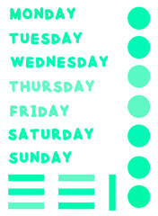 weekly planner bright green stickers