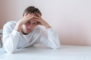 young male feeling sad, depression problem disappointment