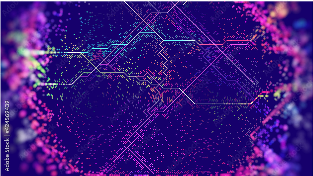Poster abstract cyberpunk vector background. circuit future tech. iot