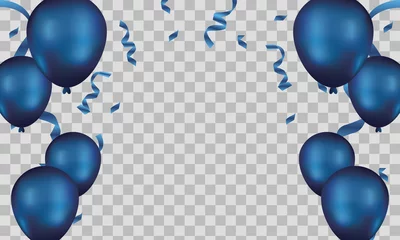 Fotobehang blue balloons, vector illustration. Celebration transparent background template © supvector