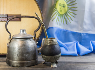 yerba mate, guitar and fried pastries, symbols of the Argentine tradition