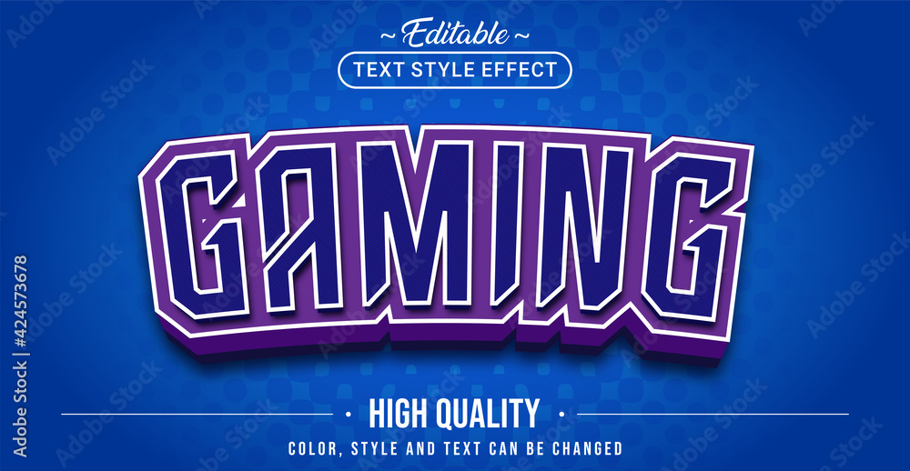 Poster editable text style effect - gaming text style theme.