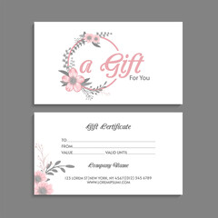 Set of colorful gift cards template. Modern style vector illustration of flowers for saloon, gallery, spa, shop. Gift voucher