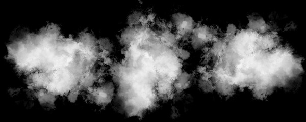Fluffy clouds on a black background. Freshness and purity