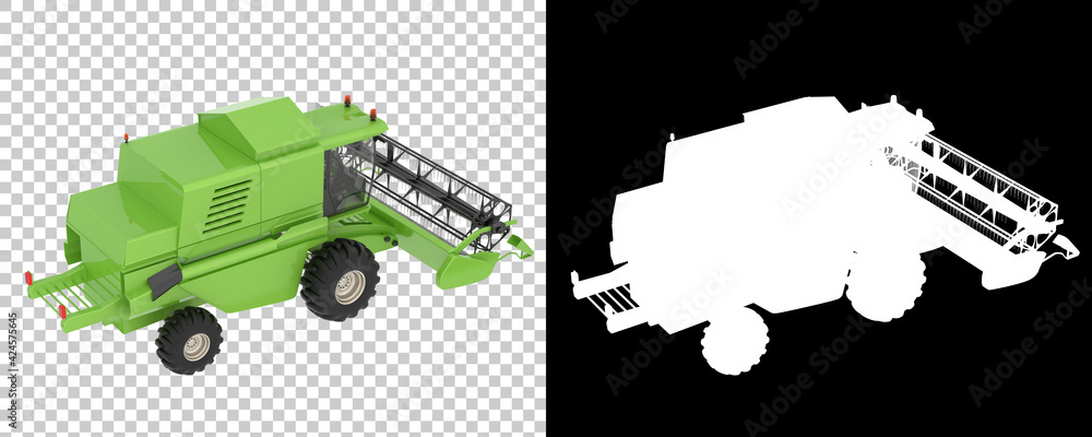 Poster harvester isolated on background with mask. 3d rendering - illustration
