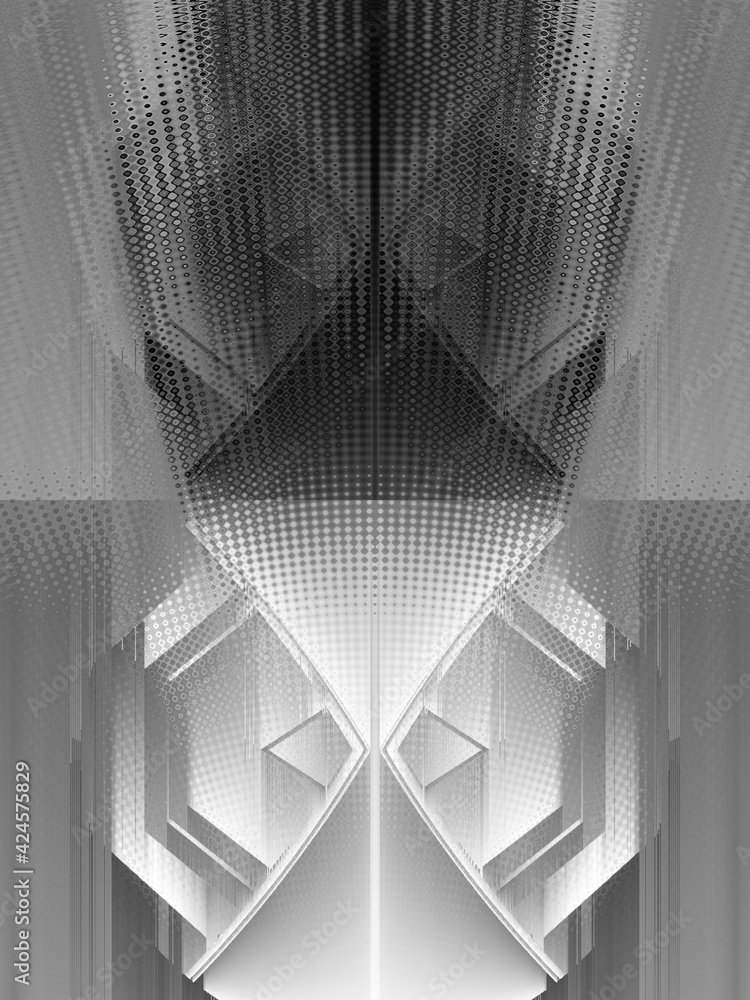 Aufkleber monochrome hexagonal mosaic futuristic designs and patterns on a black and white background