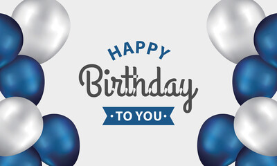 Blue balloons, concept design. Celebration Vector illustration.