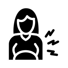 contractions pregnant woman glyph icon vector. contractions pregnant woman sign. isolated symbol illustration