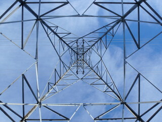 Power tower electric pylon symmetric pattern 