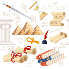 Seamless pattern History science courses online education concept or school lesson vector illustration on white background