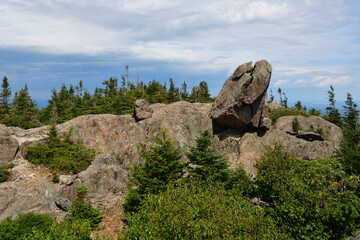 Pic de l ours large boulder on mountain top 