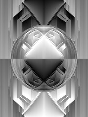 Fototapeta na wymiar monochrome hexagonal mosaic futuristic designs and patterns on a black and white background