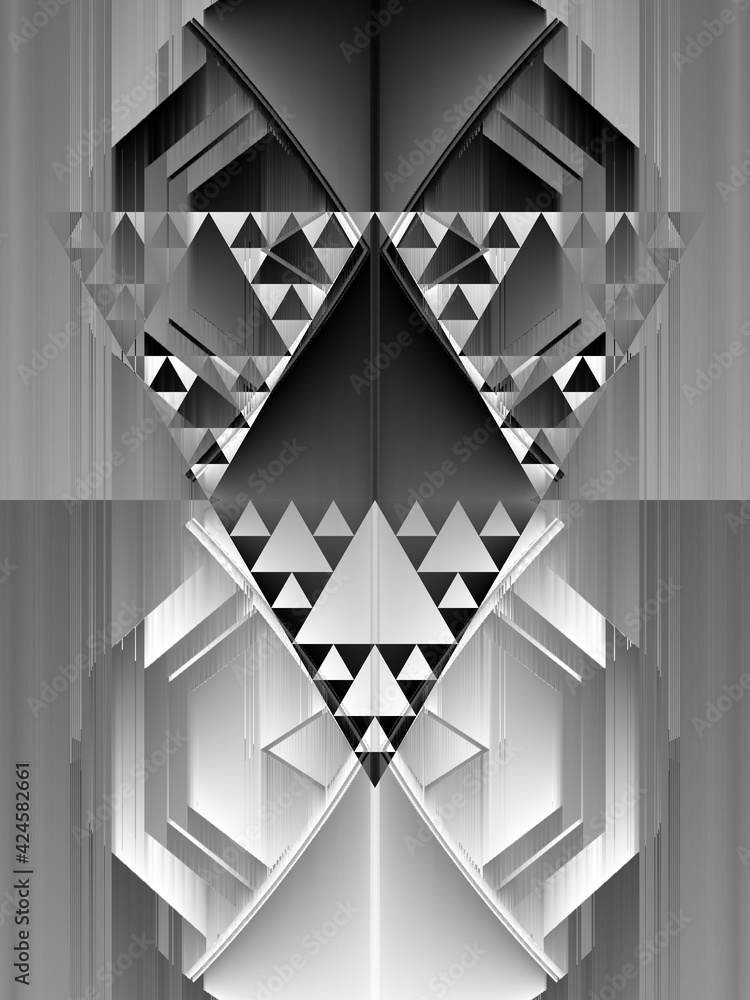 Aufkleber monochrome hexagonal mosaic futuristic designs and patterns on a black and white background