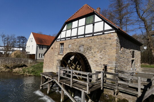 water mill on the river in brake near lemgo