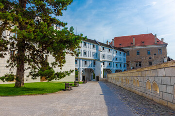 Fototapeta na wymiar Beautiful bridge of the castle of Cesky Krumlov, Czechia
