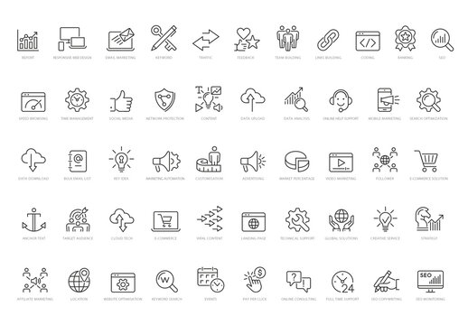 Seo Vector Line Icon Set