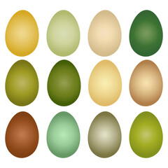 Easter colored eggs. 12 color options