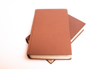 Two old vintage books isolated on white background