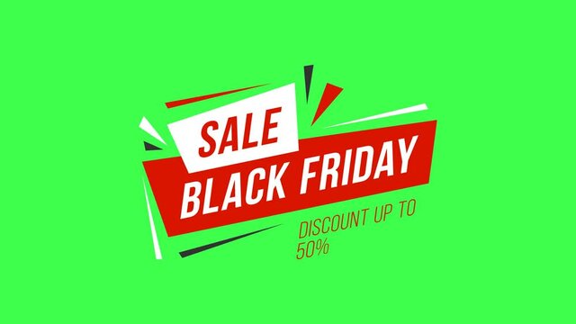 Black Friday animation. Sales and discounts. text Black Friday banner 4K video. Looped animated BLACK FRIDAY text