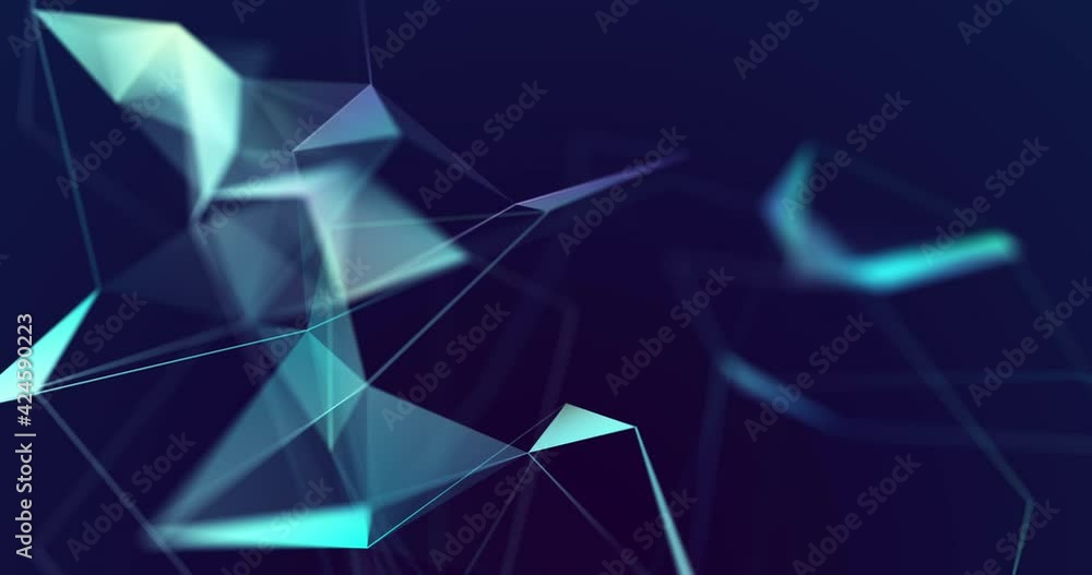 Poster Abstract animation with plexus background shapes