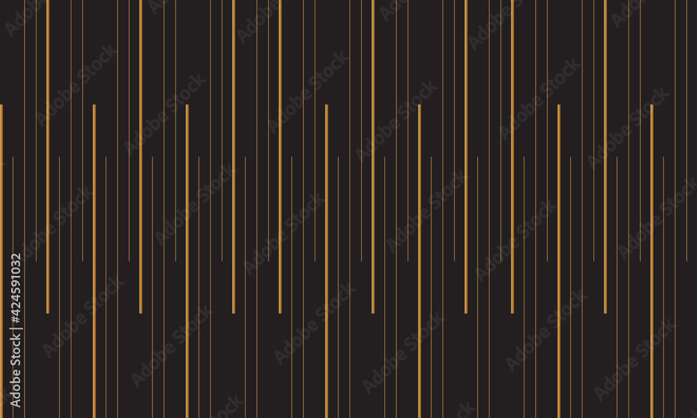 Poster geometric of vertical stripe pattern. design regular random lines gold on black. design print for il