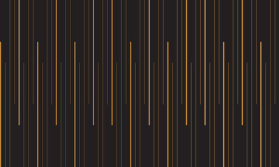 Geometric of vertical stripe pattern. Design regular random lines gold on black. Design print for illustration, texture, wallpaper, background. 