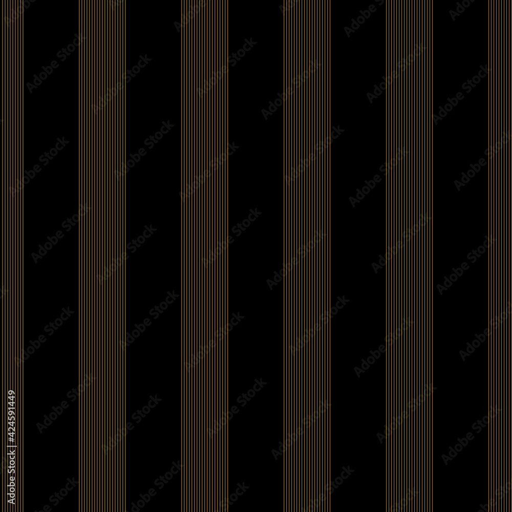 Poster seamless of vertical stripe pattern. design regular space gold on black. design print for illustrati