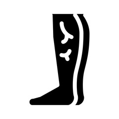 leg with varicose veins glyph icon vector. leg with varicose veins sign. isolated symbol illustration