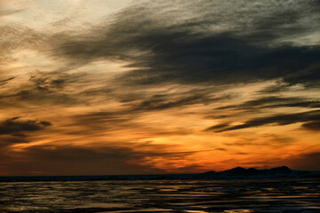 Fototapeta na wymiar colorful evening sky with sunset background