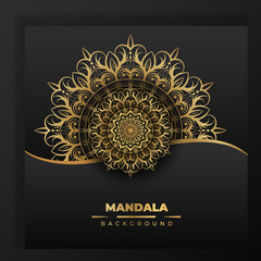 Luxury Gold Gradient Mandala Background. Design For Any Card, Birthday, Islam, Arabic