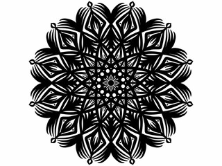 Mandala floral ornament. Digital art illustration