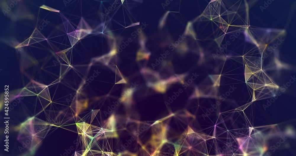 Poster Abstract animation with plexus background shapes