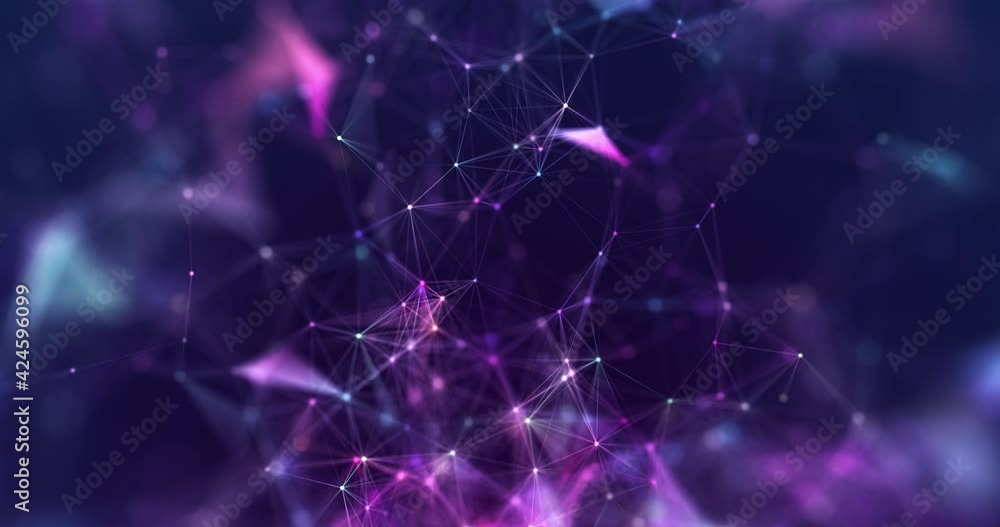 Poster Abstract animation with plexus background shapes