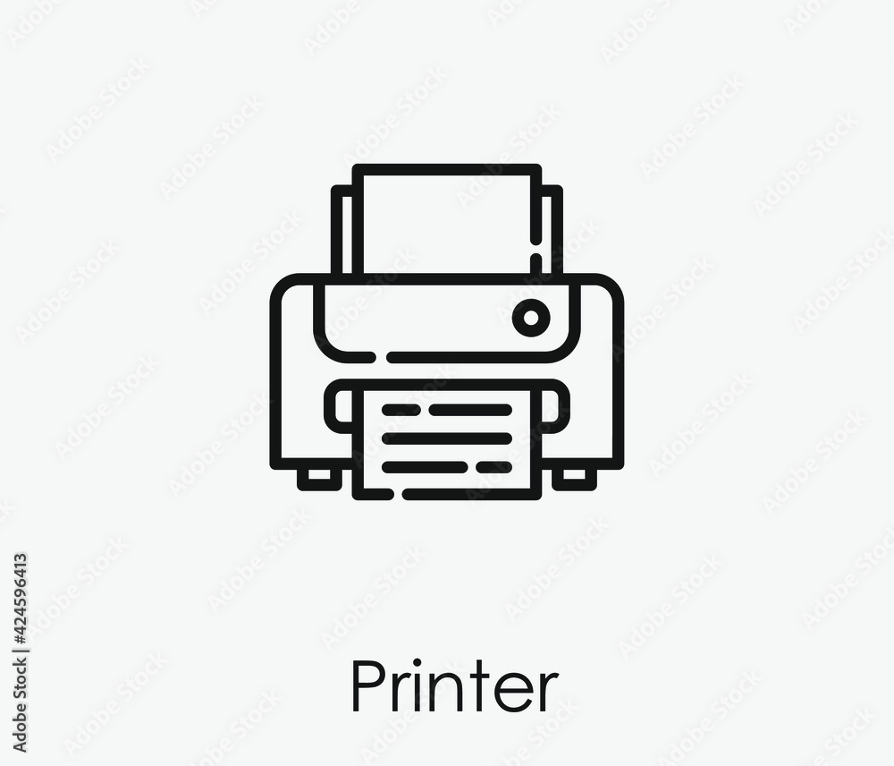 Poster printer vector icon. editable stroke. linear style sign for use on web design and mobile apps, logo.